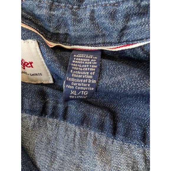 Wrangler Denim Western Pearl Snap Front Shirt Dark Wash XL - Picture 6 of 11